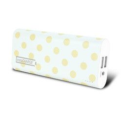 instaCHARGE 8800mAh Dual USB Power Bank Portable Battery Charger Gold Polkadot