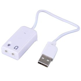 Usb Plastic Sound Card With Cable (Option: White-Usb)