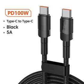 Aluminum Alloy Data Cable PD100W Quick Charge Cable USB Charging Cable (Option: C100W black-1M)