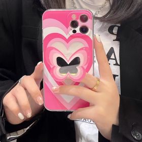 Color Butterfly Stand Silicone Phone Case (Option: Pink phone case-IPhone14)