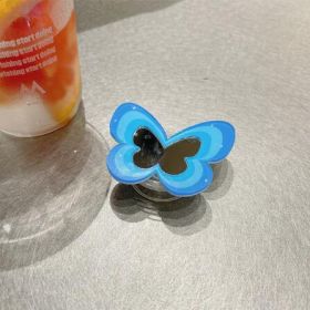 Color Butterfly Stand Silicone Phone Case (Option: Blue bracket-IPhone14)