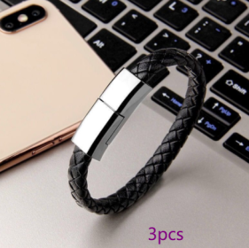 New Bracelet Charger USB Charging Cable Data Charging Cord For IPhone14 13 Max USB C Cable For Phone Micro Cable (Option: Black 3pcs-TYPEC interface-20cm)