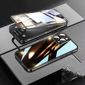 Suitable For 14 Mobile Phone Case Double-sided Magnetic Glass (Option: Black-Iphone14)