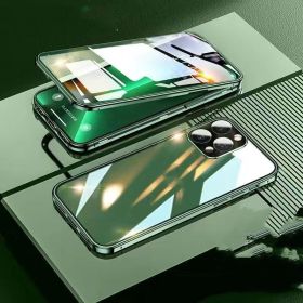 Suitable For 14 Mobile Phone Case Double-sided Magnetic Glass (Option: Green-IPhone14)