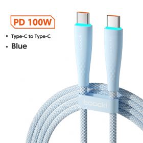 USB Type C To USB C Cable 100W 66W Fast Charging (Option: Blue-1M-100w)