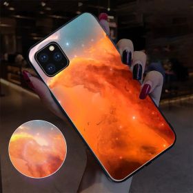 Simplicity And Creativity Luminous Glass Phone Case (Option: Dusk Sea of Clouds-IPhone XS)