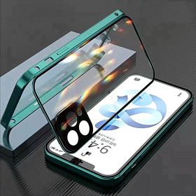 Compatible For Iphonexr Double-Sided Buckle Magneto Mobile Phone Case (Option: Green-IPhone XR)