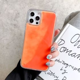 Plastic Luminous Glitter Powder Quicksand Phone Case (Option: Orange-IPhone11)