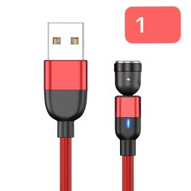 Magnetic Data Cable Threeinone 540-degree Rotation  Charging Cable Suitable (Option: 1meterredsingle wire)