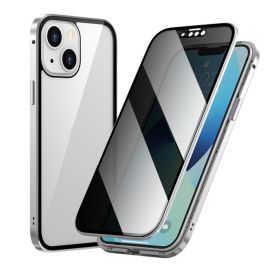 Privacy-proof Magneto Phone Case Double Sided Metal Frame (Option: Silver-IPhone14)