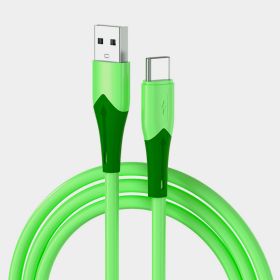 Jane Type-C Liquid Silicone Data Cable Suitable For Mobile Phone Over Fast Charge Line Huawei Xiaomi Glory Charging Cable (Option: TYPE C 2M-Green Single Head)