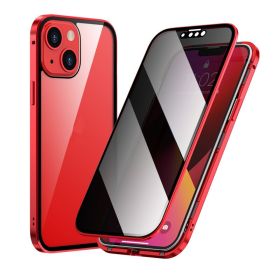 Privacy-proof Magneto Phone Case Double Sided Metal Frame (Option: Red-IPhone14)