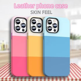 Feel Comfortable Leather Design Phone Case For IPhone 14 14plus 14Pro 14Pro Max 13 13Pro 13Pro Max 12 12Pro 12Pro Max 11 11Pro 11Pro Max (Color: Orange)