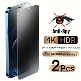 2Pcs Full Cover Anti-Spy Screen Protector For IPhone Series (size: For Iphone 12 Pro)