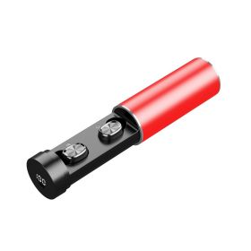 Wireless Bluetooth In-ear Invisible Mini Battery Life Long Standby Noise Cancelling Headsets (Color: Red)