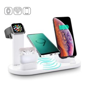 30W 7 in 1 Wireless Charger Stand Pad For iPhone 14 13 12 11 X Apple Watch Fast Charging Dock Station for Airpods Pro iWatch 7 6 (Color: 30W White)