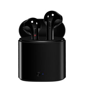 i7s tws Wireless Headphones Bluetooth 5.0 Earphones sport Earbuds Headset With Mic Charging box Headphones For all smartphones (Color: Black)