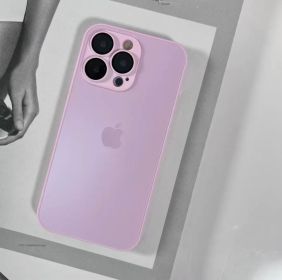 New iPhone Apple 14promax Phone Case Frosted Glass Lens Protective Case (colour: Lens protection frosted glass shell - cherry blossom powder)