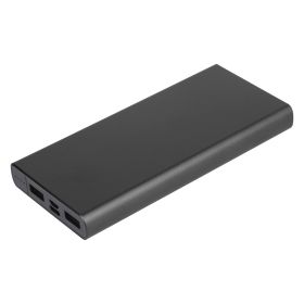 20000mAh Power Bank Portable External Battery Pack Phone Charger with Dual USB Output Ports Type C Micro USB Input (Color: Black)