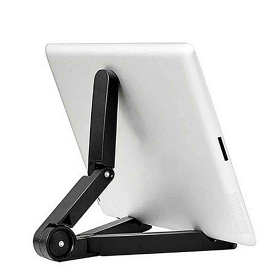 Universal Foldable Phone Tablet Holder Adjustable Bracket Desktop Stand (Color: Black)