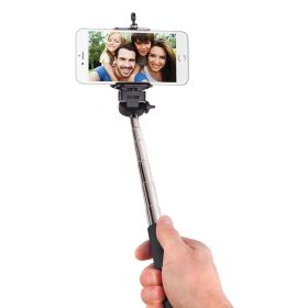 Outdoor Traving Bluetooth Telescoping Extendable Monopod Selfie Stick (Color: Black-42")