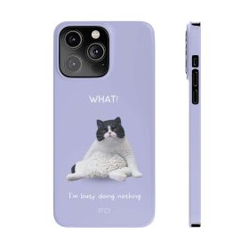 Funny Cat Theme Purple Slim Case for iPhone (Color: Purple)