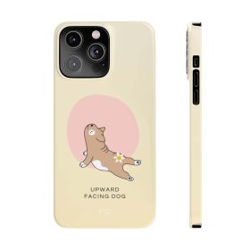 Upward Facing Dog Yoga Theme Slim Case for iPhone (Color: Yellow)