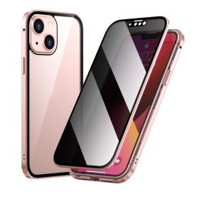 Privacy-proof Magneto Phone Case Double Sided Metal Frame (Option: Pink-IPhone14)