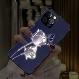 Rosette Incoming Light Emitting Phone Case (Option: Blue-Macropore-IPhone14pro max)