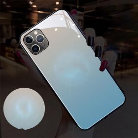 Simplicity And Creativity Luminous Glass Phone Case (Option: Pink Blue Gradient-IPhone13)