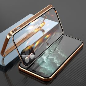 Compatible For Iphonexr Double-Sided Buckle Magneto Mobile Phone Case (Option: Gold-IPhone XR)